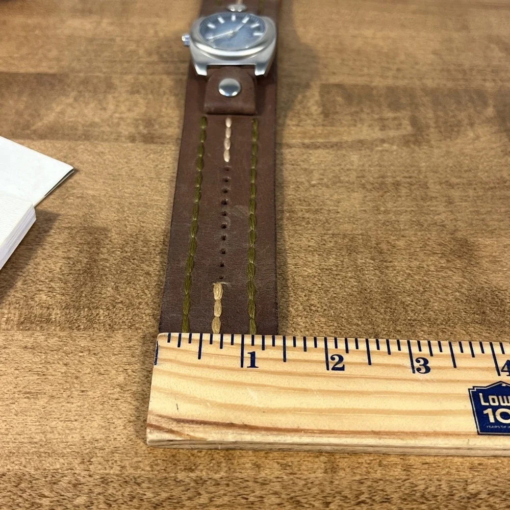 Fossil Men's Leather Banded Watch Brown JR-8801 W/ Box & Papers - Needs Battery